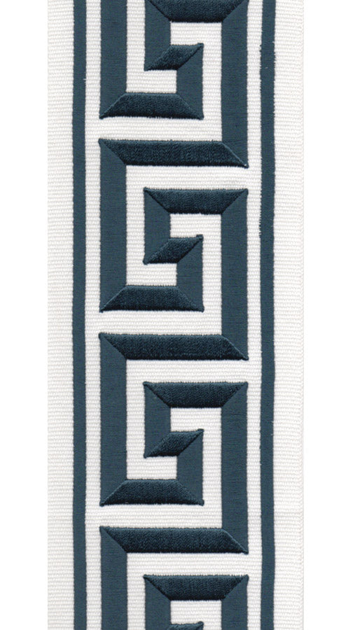 Greek Key Border Trim | 10 Colours | 10cm Wide Embroidered Cotton Canvas Trimming Tape |  For Curtains, Cushions, Blinds & Home Decor-8